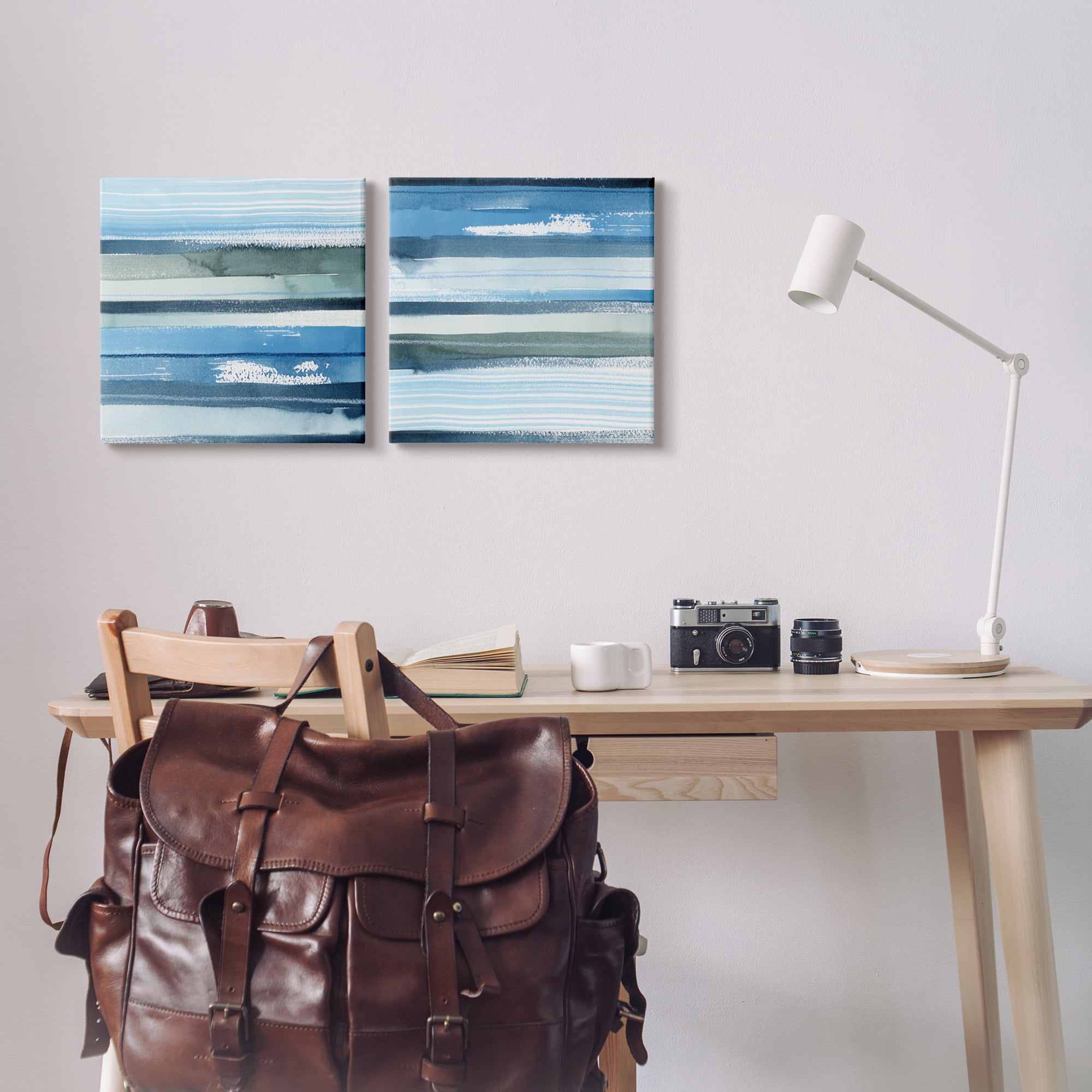 Stupell Industries Saturated Blue Landscape Abstract Scenery Brush Strokes Painting Gallery Wrapped Canvas Print Wall Art, Set of 2, Design by Grace Popp