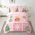 thumbnail image 3 of Manfei Merry Xmas 7-Piece Twin Bedding Sets,Lovely Gingerbread Man Bedding Comforter Set,Pink Green Sheet Sets For Girls,Luxury Bedroom Decor Reversible, 3 of 9