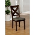thumbnail image 2 of Benzara Transitional Style Faux Leather Solid Wood Side Chair with X Cross Backing, Pack of Two, Brown, 2 of 2
