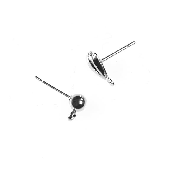 Blue Moon Beads Silver Metal Circle and Triangle Earring Posts for DIY Jewelry Making, 26 Pieces-Unisex, Adult