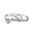 thumbnail image 2 of Bling Jewelry Womens 3.5CT Solitaire CZ 3 Row Enhancer Guard Engagement Ring Band Set Sterling Silver, 2 of 6