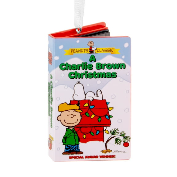 Hallmark Christmas Ornament (Peanuts a Charlie Brown Christmas Retro Video Cassette Case), 1 Count