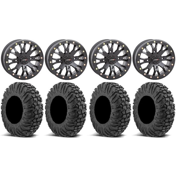 System 3 Sb 4 Black 4 3 14 Wheels 32 Motovator Tires Can Am Maverick X3 Honda Pioneer 1000 Talon Walmart Com