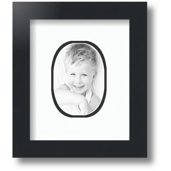 ArtToFrames Collage Photo Picture Frame with 1 - 3.5x5 Openings, Framed in Black with Super White and Black Mats (CDM-3926-272)