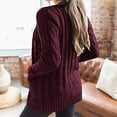 thumbnail image 5 of ClodeEU Woman Coat Clearance Women'S Knit Cardigans Loose Slouchy Oversized Wrap Chunky Pocket Sweaters Coat Rollbacks Wine 6(M), 5 of 6