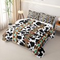 thumbnail image 3 of Erosebridal Cow Print Quilt King, Boho Aztec Triangle King Coverlet Set, 3pcs, 3 of 7