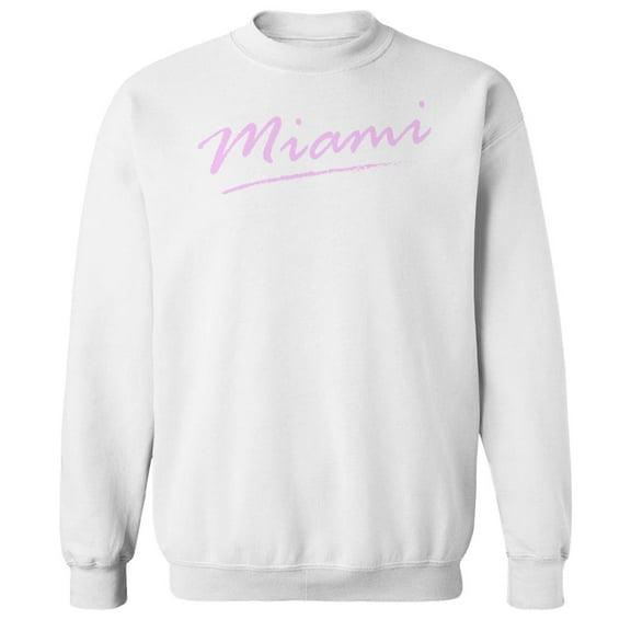Miami Humor Graphic White Men's Crewneck Sweatshirt