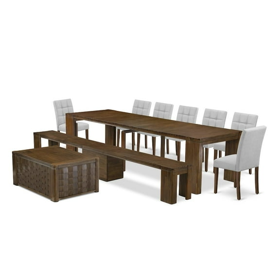 Luxe by East West Furniture 10 Pieces Extendable Dining Set Includes a Rectangle Kitchen Table