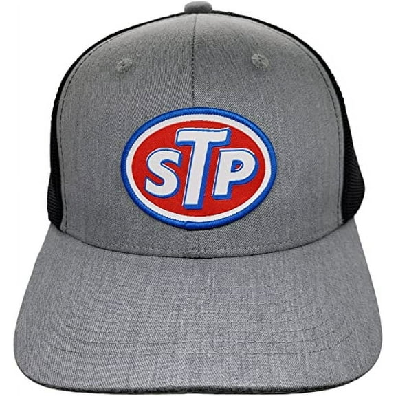 PNW Wonderland Apparel STP Vintage Trucker Hats Mesh Backing Snapback - Adjustable with Woven STP Patch (Heather Grey/Black), One Size