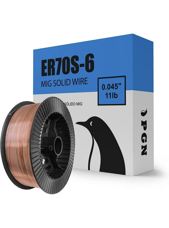 PGN Solid MIG Welding Wire - ER70S-6-0.045 Inch - 11 Pound Spool - Mild Steel MIG Wire with Low Splatter and High Levels of Deoxidizers - For All Position Gas Welding