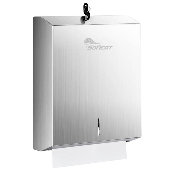 SoNeat Paper Towel Dispenser, Holds 500 Sheets of Multifold, C-Fold, Trifold
