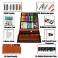 thumbnail image 2 of KINSPORY 180Pcs Art Supplies, Deluxe Wooden Art Set Crafts Drawing Painting Coloring Kit, Coloring Book, Sketch Pad, Gift for Artist Beginners Kids Girls Boys - Brown, 2 of 7