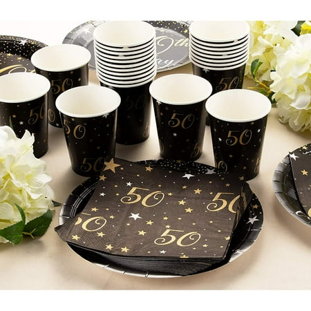 50th Birthday Party Supplies - Serves 24 - Includes ...