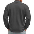 thumbnail image 7 of Qwertyu Men's Quarter Zip Up Pullover Mock Neck Long Sleeve Sweatshirt for Men Waffle Knit Casual Half Zipper Pullover Men Dark Gray M, 7 of 7