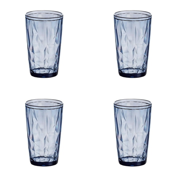 4PCS Acrylic Drinking Cups Reusable Tumblers for Water,Juice, Top-Rack Dishwasher Safe, tackable Glasses Colorful High-End Cups for Kids,Bar,Restaurant Party Gifts