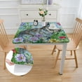 thumbnail image 2 of BANET Meadow Fabric Bordered Tablecloth - Blue Wrinkle and Stain Resistant Checkered Fabric Spring Tablecloth, Square white, 2 of 7