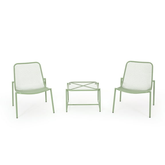 Sajan Outdoor Modern 2 Seater Chat Set, Matte Green