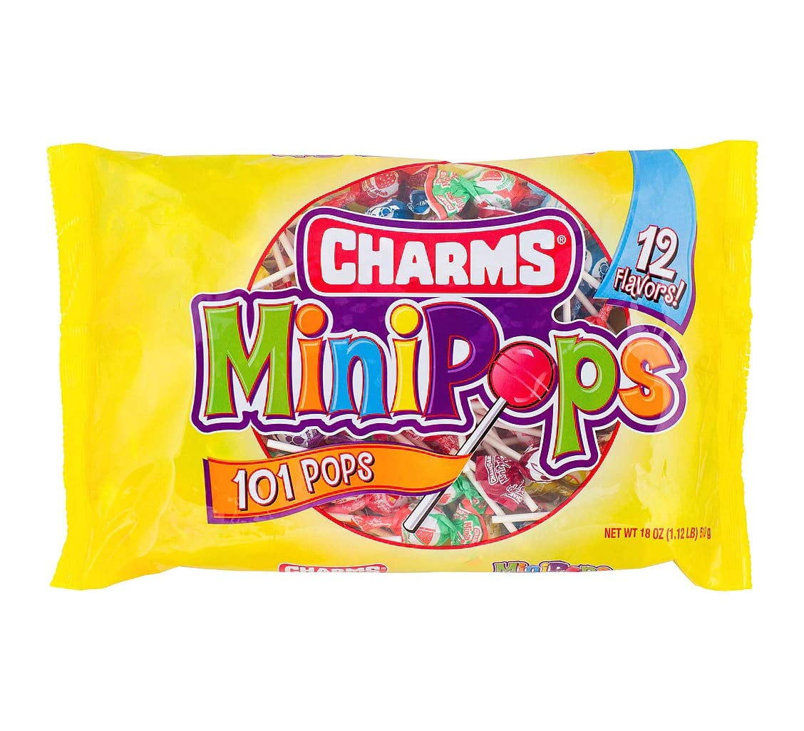 Charms Mini Pops Assorted Fruit Flavored Lollipops for Halloween or