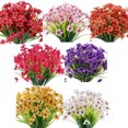 thumbnail image 1 of Plantas artificiales de imitación para decoración al aire libre, flores de seda falsas resistentes a los rayos UV con hojas de eucalipto de plástico para la decoración del patio del porche del hogar, 1 of 6