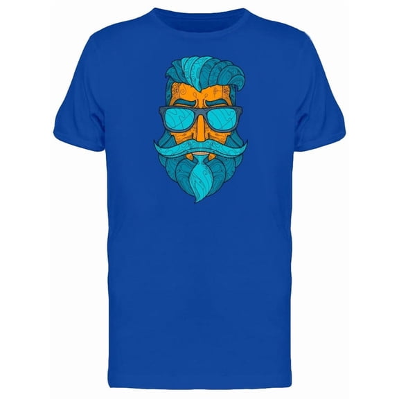 Blue Moustache Hipster Tee Men's -Image by Shutterstock