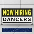 thumbnail image 3 of Now Hiring Dancers 13 oz Heavy Duty Vinyl Banner Dancer Jobs Available Help Wanted Sign for Business Advertising Indoor/Outdoor Single-Sided with Metal Grommets (4x6 ft, Bk & Wh & Ye), 3 of 6