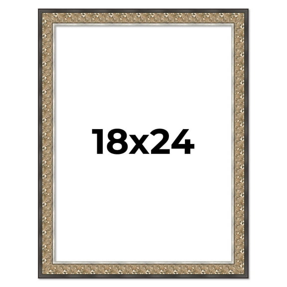 18x24 Frame Silver Real Wood Picture Frame Width 1.75 Inches | Interior Frame Depth 0.5 Inches |
