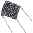 thumbnail image 4 of Sparkly Rhinestones Metal Chain Nipple Cover with Tassel, Reusable Adhesive Pasties Sexy Bra Body Chain, 4 of 14