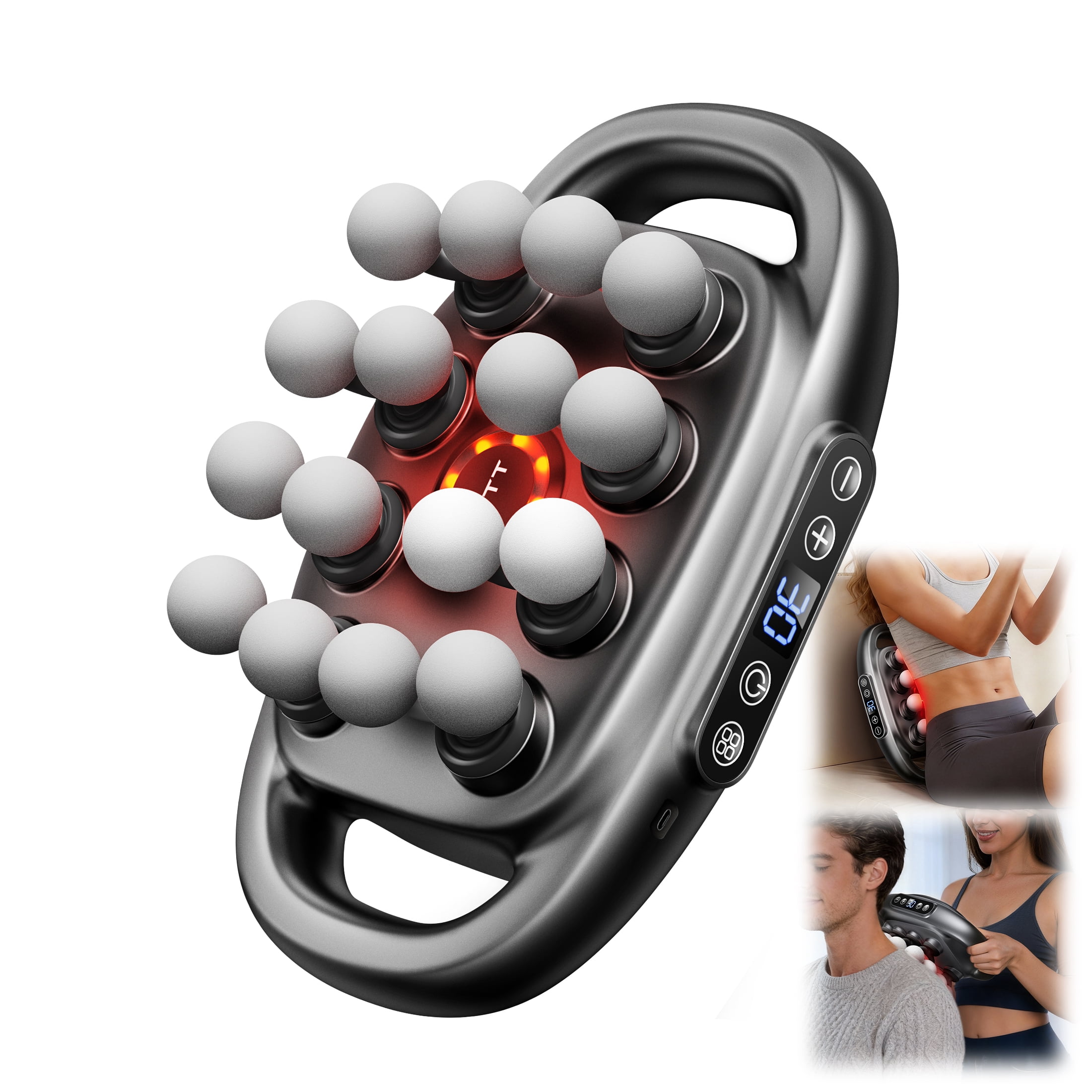 VTT Deep Tissue Massage Gun, 16 Head Percussion Massager for Muscle Recovery, Portable Full Body Pain Relief for Men & Women