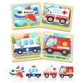 thumbnail image 1 of Puzles de madera para niños pequeños Benresive Montessori de 1 a 3 años, paquete de 4, 1 of 6