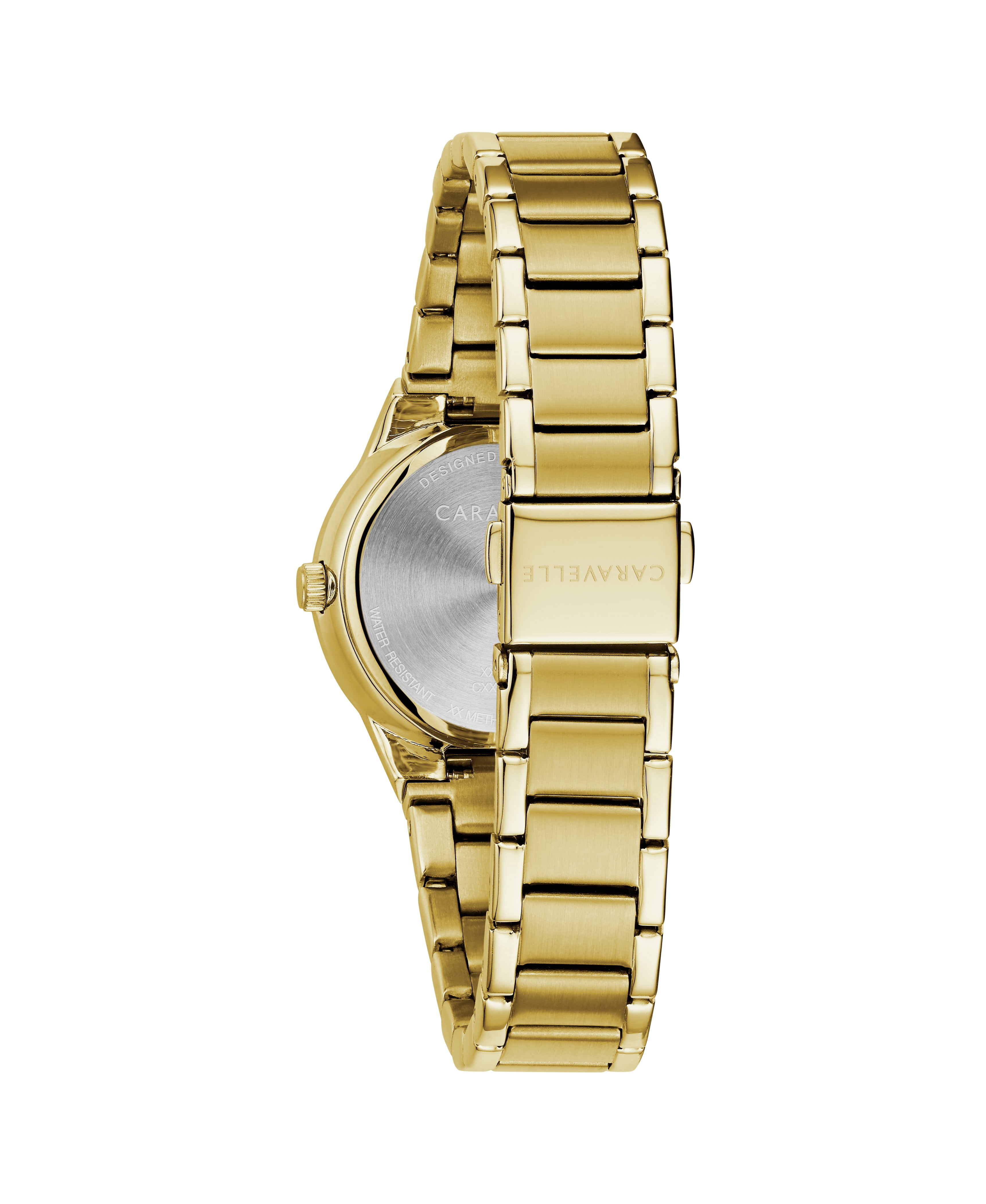Caravelle Ladies Casual Watch By Bulova Diamond Accents Gold Tone 30mm Caravelle Bulova Ladies Vintage Gold Plated White Dial Watch  main image 4