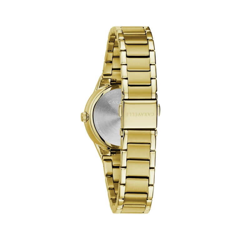 Caravelle Designed By Bulova Women's Gold-Tone Diamond Dial
