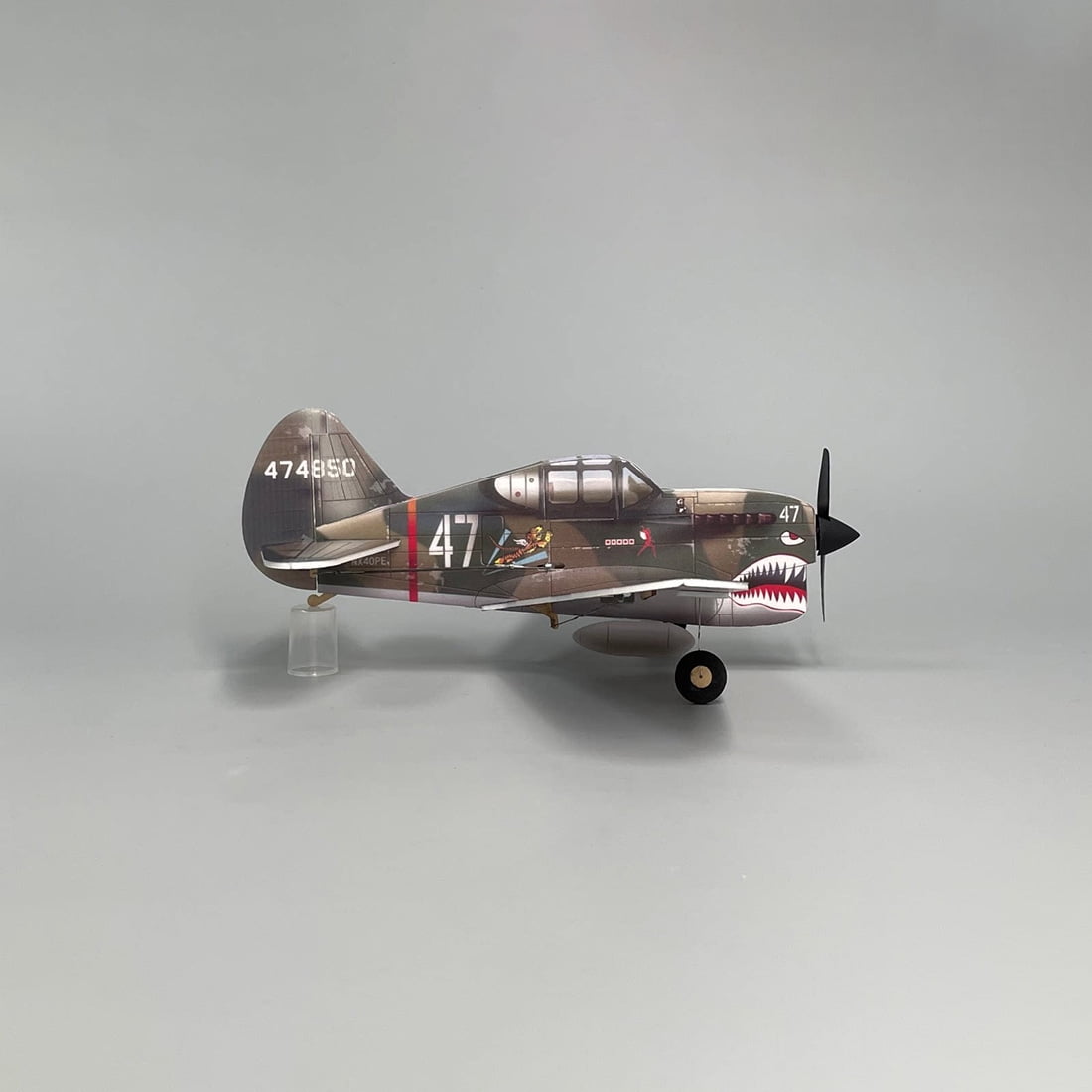 MinimumRC P-40 RC Airplane, Gyro-Stabilized Micro 4CH Fighter Flying Tigers RC Plane, Fixed-Wing Scale Model for Hobbyist (Left-Hand Throttle / 1 Battery)