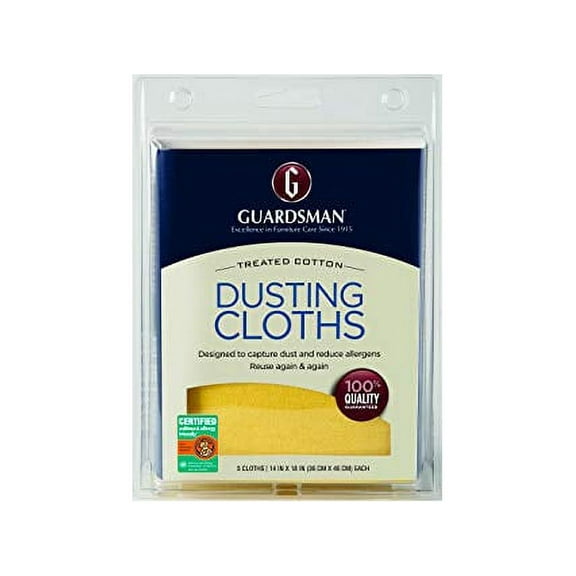 Guardsman Wood Furniture Dusting Cloths - 5 Pre-Treated Cloth - Captures 2x The Dust of a Regular Cloth, Specially Treated, No Sprays or Odors - 462700
