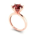 thumbnail image 2 of Clara Pucci 14K Rose Gold 3ct Garnet Solitaire Ring for Women, 2 of 8
