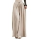 thumbnail image 1 of Pantalones casuales de cintura alta y pierna ancha con elástico para mujer: pantalones plisados, ligeramente acampanados, con bolsillos, tejido de poliéster, tallas S-XL, 1 of 4