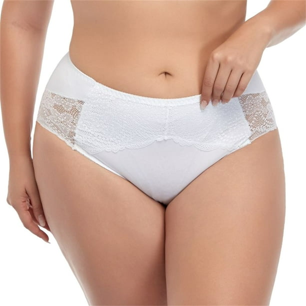Gibobby Pantaletas mujer Nueva ropa interior de encaje sexy Ropa interior grande de cintura alta triangular para mujer Blanco G Walmart en linea