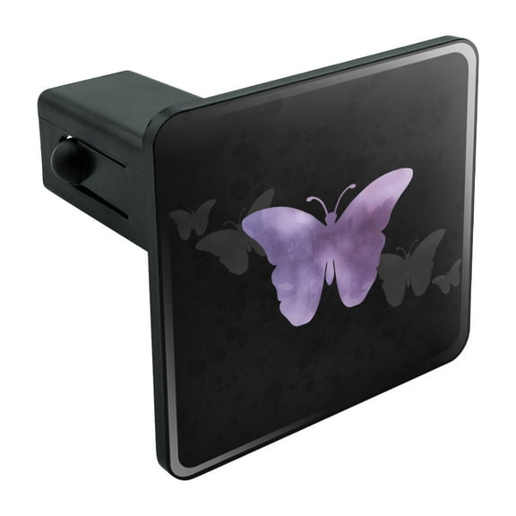 Purple Butterfly Watercolor Silhouette Tow Trailer Hitch Cover Plug Insert 1 1/4 inch (1.25")
