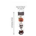 thumbnail image 3 of Beautynvta Happy Wooden Door Hanging Sign, Pumpkin Skull Black Cat Tiered Wall Plaque, Hanging Ornament for Front Door Porch Indoor Fall Party Decor, 3 of 5