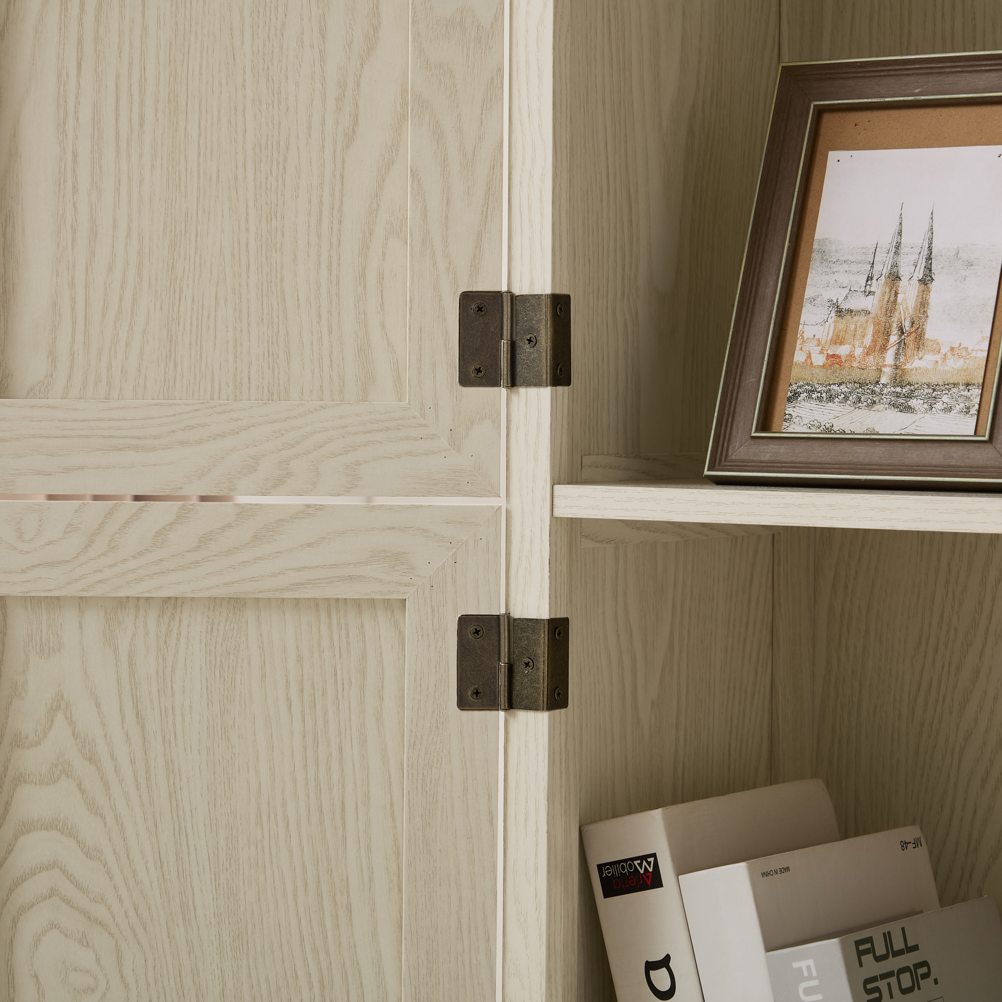 Leumius 72.4" Tall Storage Cabinet Tall Storage Cabinet with 8 Doors and 4 Shelves ,Bookshelf for Living Room, Kitchen, Dining Room, Office White
