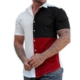 thumbnail image 1 of Camisas De Franela Para Hombre Hombres manga corta primavera verano casual impreso camisas top blusa camisas (White, L), 1 of 5