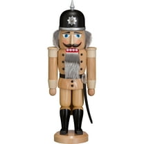German nutcracker soldier natural, height 37 cm / 15 inch, original Erzgebirge by Seiffener Volkskunst