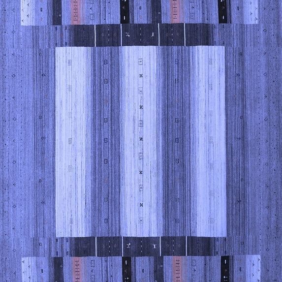 Ahgly Company Indoor Square Abstract Blue Contemporary Area Rugs, 4' Square