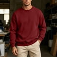 thumbnail image 3 of CYiJun Men's Crewneck Sweatshirts Lightweight Long Sleeve Casual Pullover Fleece Sweatshirt, 3 of 6