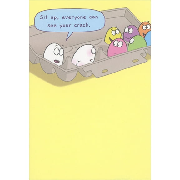 Recycled Paper Greetings Everyone Can See Your Crack Eggs in Carton Humorous / Funny Easter Card