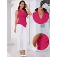thumbnail image 2 of DARING DIVA Women's Sleeveless Lapel Asymmetrical Elegant Shirts XS Hot Pink, 2 of 6