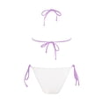 thumbnail image 6 of Women's Bikini Sets Floral Print Whip Stitch 2 Piece Swimsuits High Waisted Scoop Bathing Suits Gibobby(L,Purple), 6 of 9