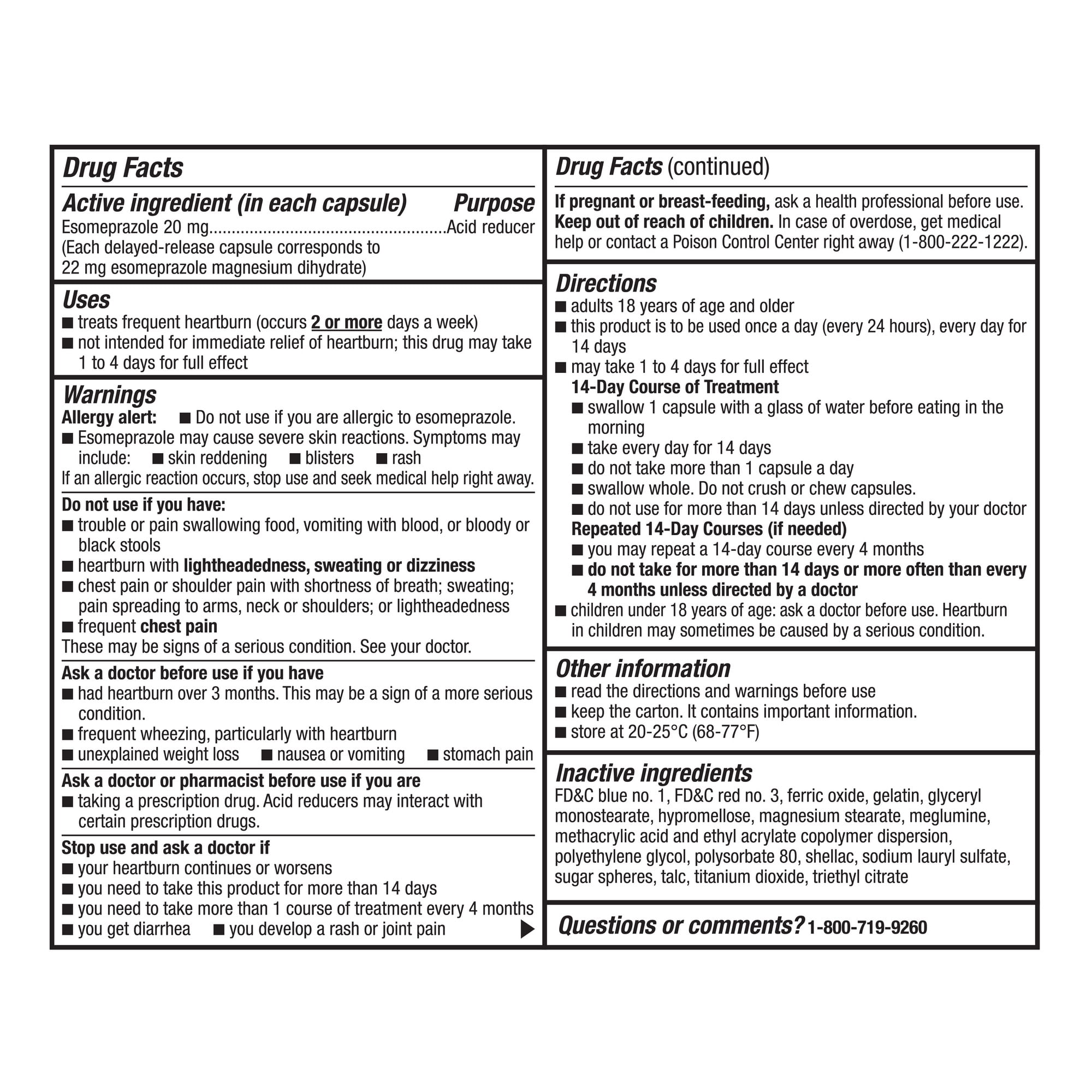 Esomeprazole Magnesium Delayed Release Capsules, 20 mg, Acid Reducer, 28 Count