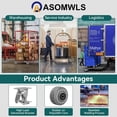 thumbnail image 3 of 4 Inch Heavy Duty Industrial Caster Wheels with Roller Bearing, 600lbs Load Capacity Rubber Swivel Casters for Cart Dolly Toolbox Trolley (2 Brake), 3 of 6