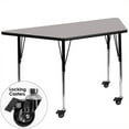 thumbnail image 1 of Bowery Hill 31" x 46" Trapezoidal Mobile Activity Table in Gray, 1 of 1