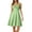 Green, variant on Women's Ruched Bust Fit-and-Flare Mini Dress, Sleeveless Spaghetti Strap Casual Dress with Pockets for Summer,L
